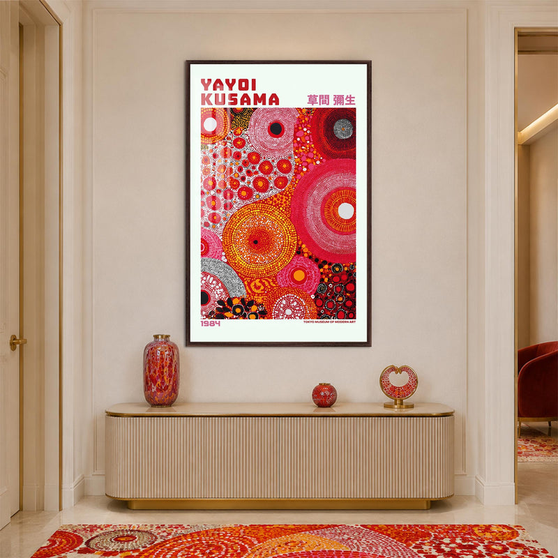 Kusama Radiant Circles with walnut frame