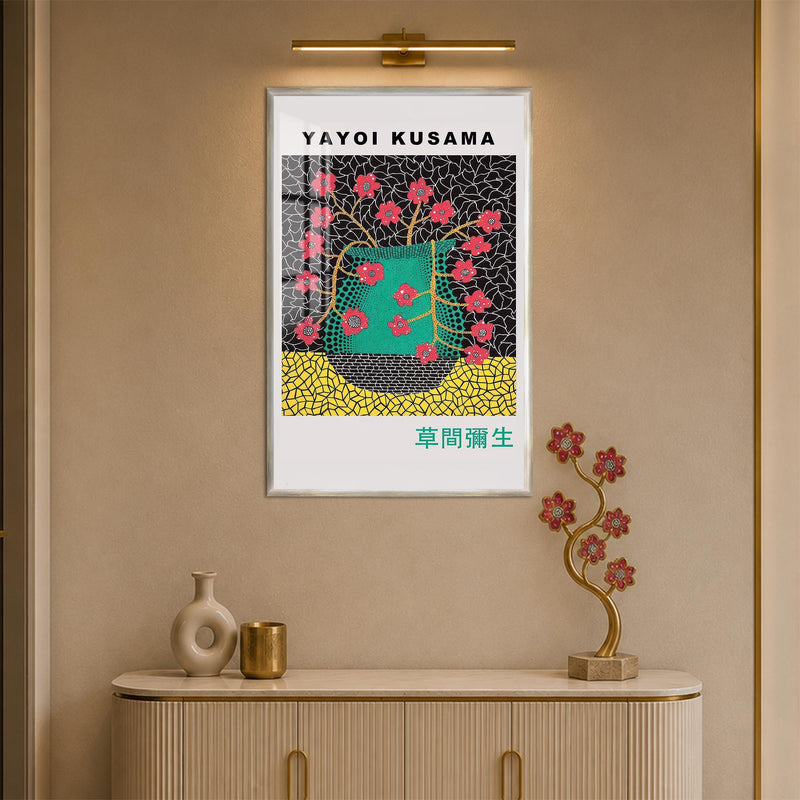 Kusama Floral Vase with silver frame