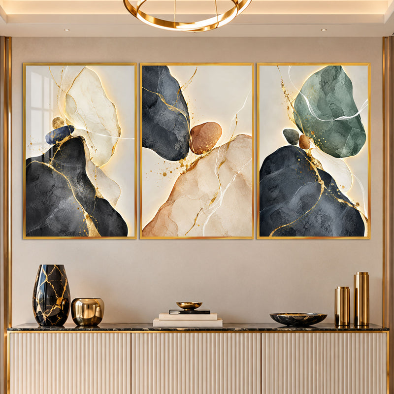 Gilded Stone with gold frame