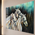 Artronauts Glass Print Three White Horses Glass Wall Art