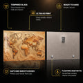 Carved Earth Map — tempered glass, ultra HD print, ready to hang