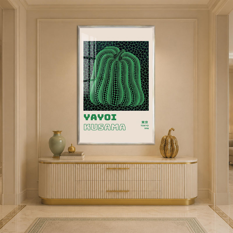Emerald Kusama Pumpkin with silver frame