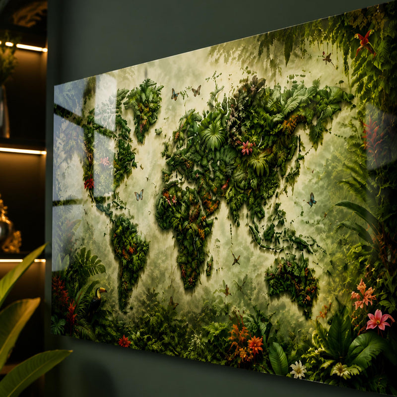 Tropical World Map lifestyle view