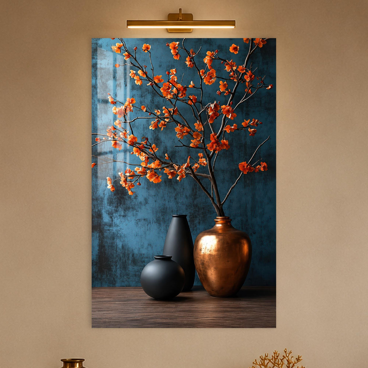Orange Blossom Vases in a modern room