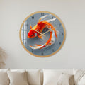 Elegant Koi Fish with gold frame