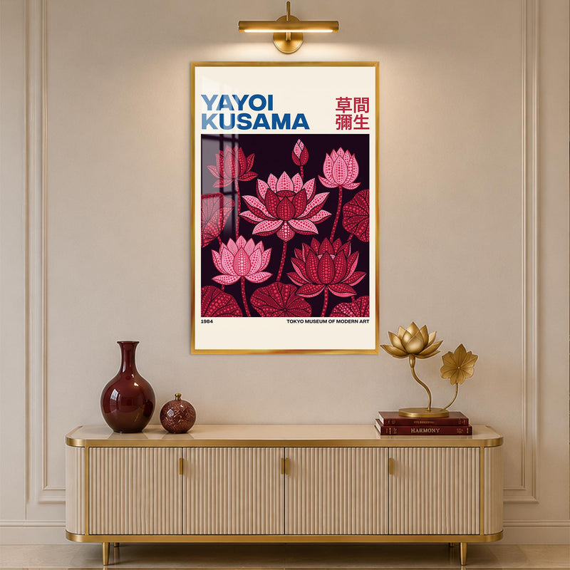 Kusama Lotus Garden with gold frame