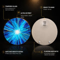 Azure Starburst Splash — tempered glass, ultra HD print, ready to hang