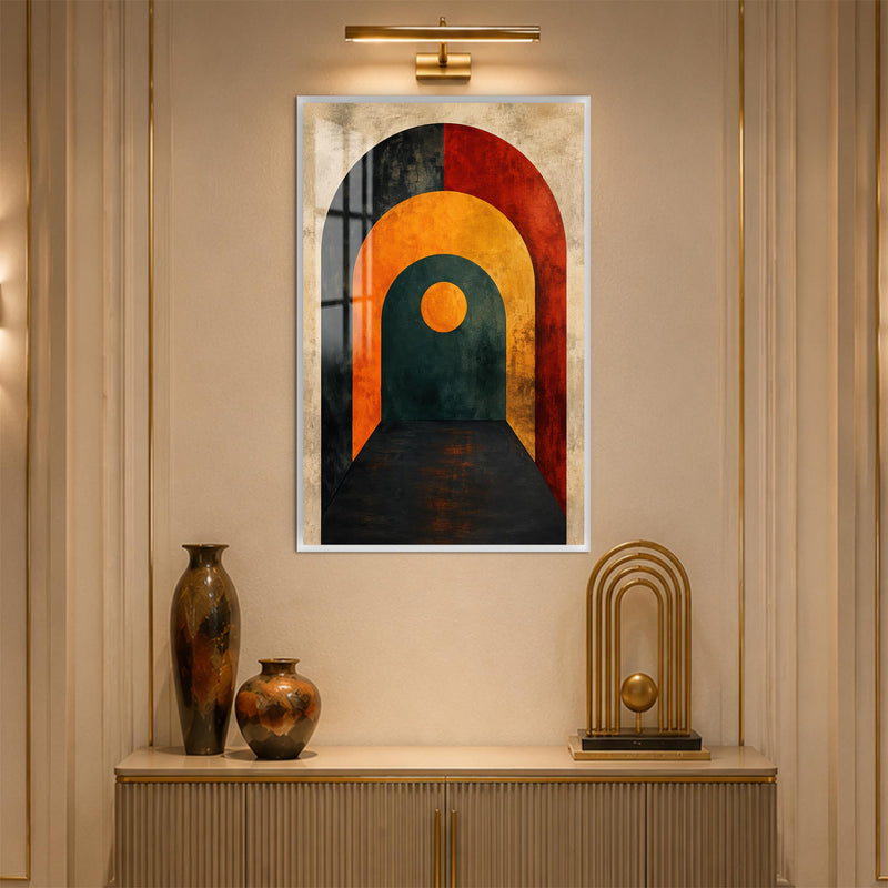 Retro Geometric Archway with white frame