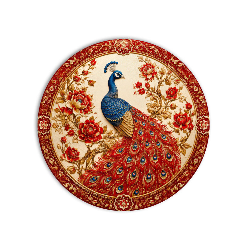 Crimson Blossom Peacock product shot on white background
