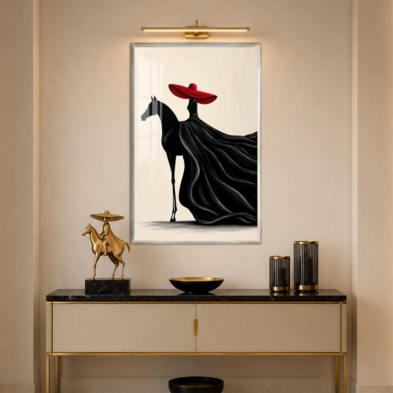 Crimson Hat Elegance with silver frame