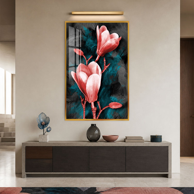 Midnight Magnolias with gold frame