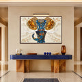 Mosaic Elephant Portrait with walnut frame