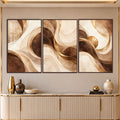 Golden Flow II with walnut frame