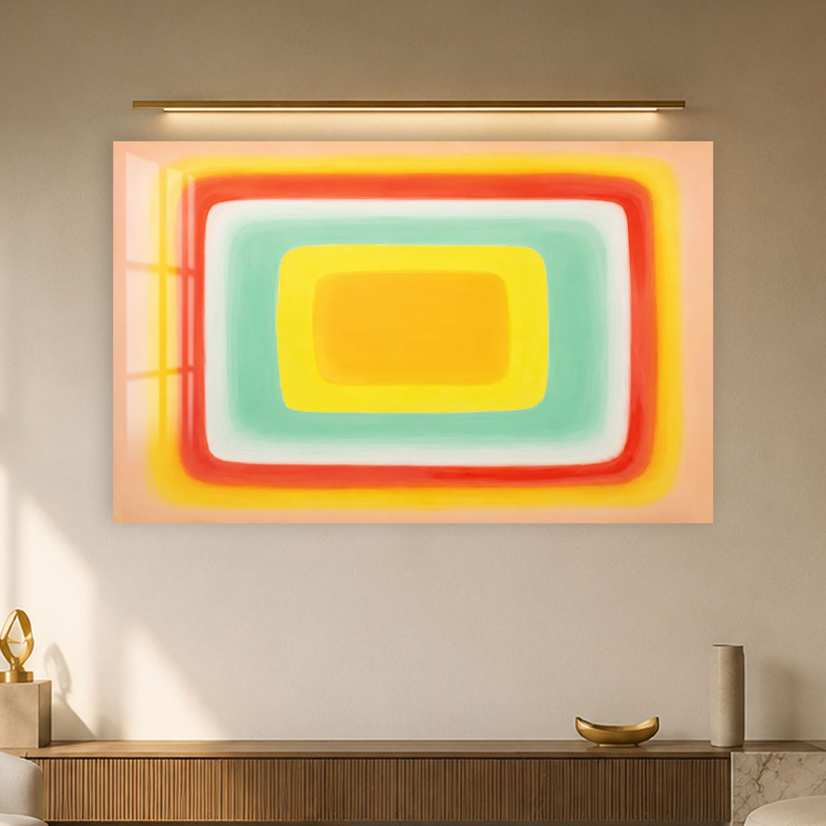 Warm Nested Rectangles in a modern room