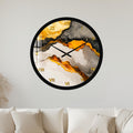 Golden Marble Flow with black frame