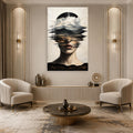 Artronauts Glass Print Mountain Veiled Woman Glass Wall Art