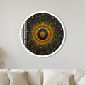 Golden Nebula Burst with white frame