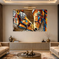Artronauts Glass Print Painted Horses in Harness Glass Wall Art