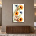 Ethereal Poppy Dance with walnut frame