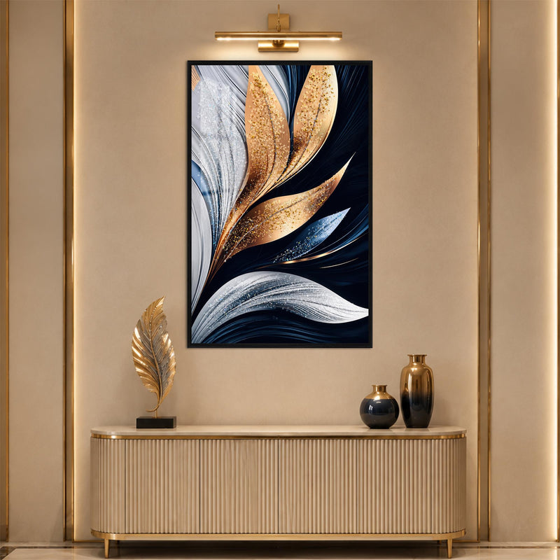 Midnight Metallic Petals with black frame