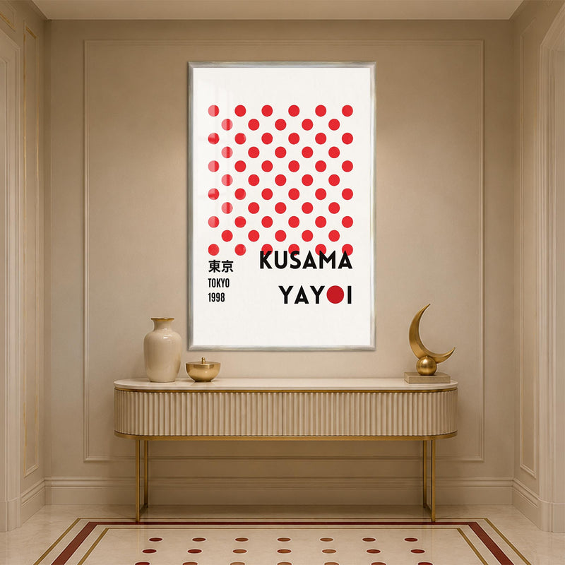 Kusama Tokyo Dots with silver frame
