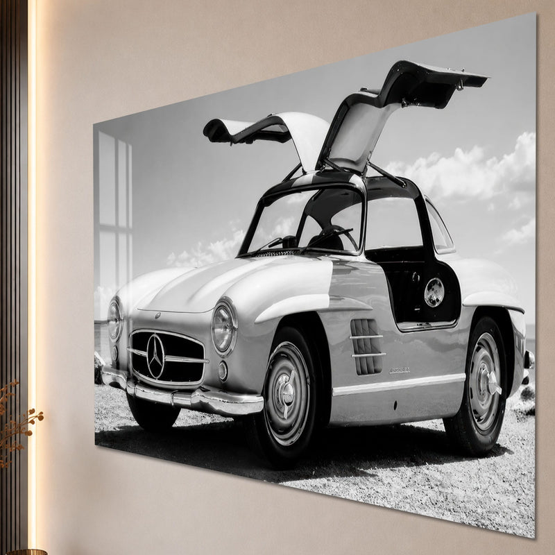 Artronauts Glass Print Classic Gullwing Mercedes Glass Wall Art