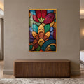 Jeweled Mosaic Bloom with gold frame