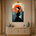 Lady With White Cat with silver frame