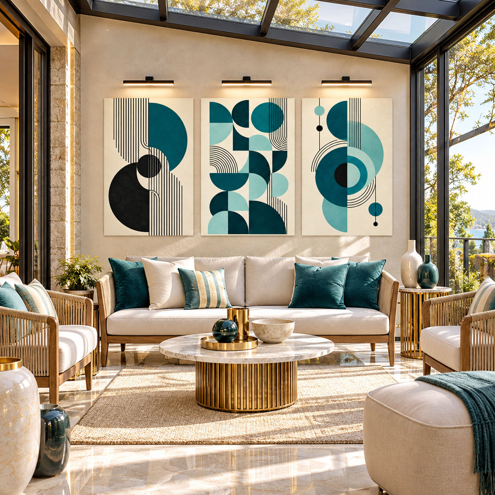 Teal Geometric lifestyle view
