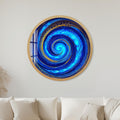Celestial Blue Vortex with gold frame