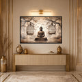 Artronauts Glass Print 18x12 cm | 7.1"x4.7" / Black Buddha Beneath the Birdcages Glass Wall Art