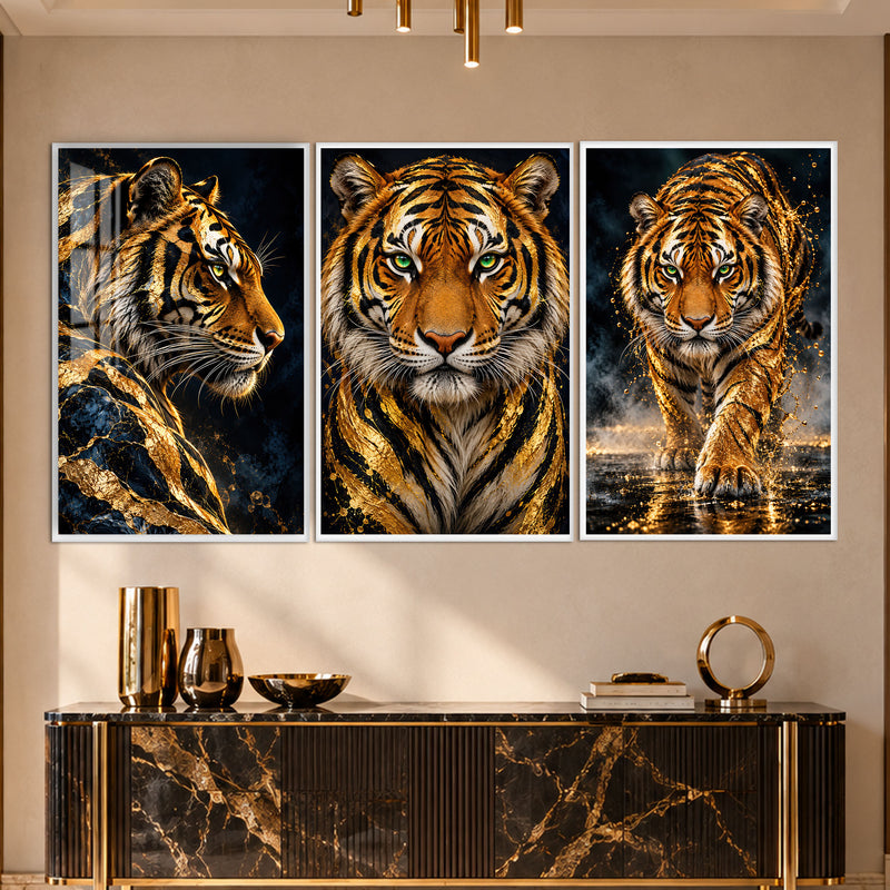 Golden Tiger with white frame