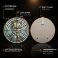 Stained Glass Portrait Medallion — tempered glass, ultra HD print, ready to hang