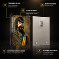 Golden Feline Muse — tempered glass, ultra HD print, ready to hang
