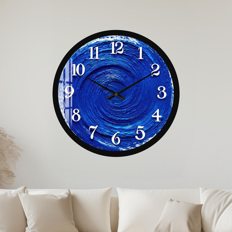 Blue Brushstroke Swirl with black frame