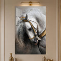 Jeweled White Horse in a modern room