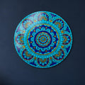 Turquoise Mosaic Mandala III — tempered glass, ultra HD print, ready to hang