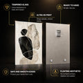 Neutral Abstract — tempered glass, ultra HD print, ready to hang