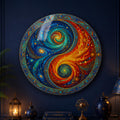 Cosmic Yin Yang — tempered glass, ultra HD print, ready to hang