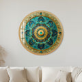 Turquoise Gilded Mandala with gold frame