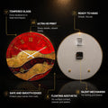 Crimson Golden Waves — tempered glass, ultra HD print, ready to hang