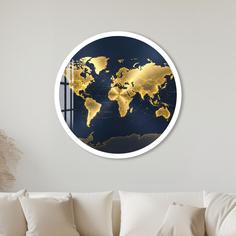 Golden World Connections with white frame