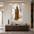 Golden Big Ben with white frame