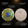 Jewelled Gold Evil Eye Mandala — tempered glass, ultra HD print, ready to hang