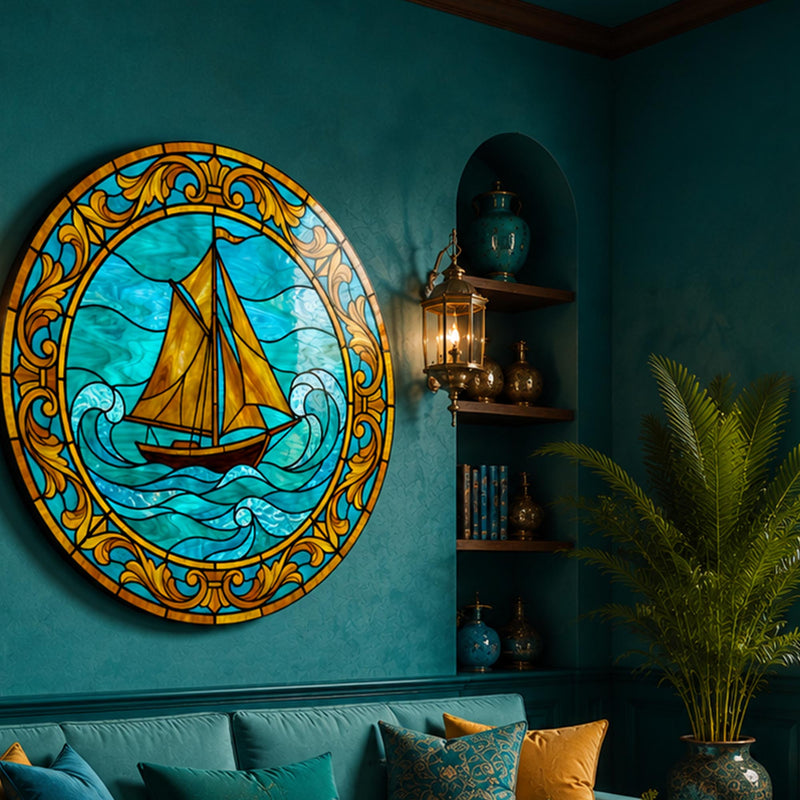 Amber Sailboat Turquoise Waves lifestyle view