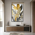 Gilded Tropical Leaves with black frame