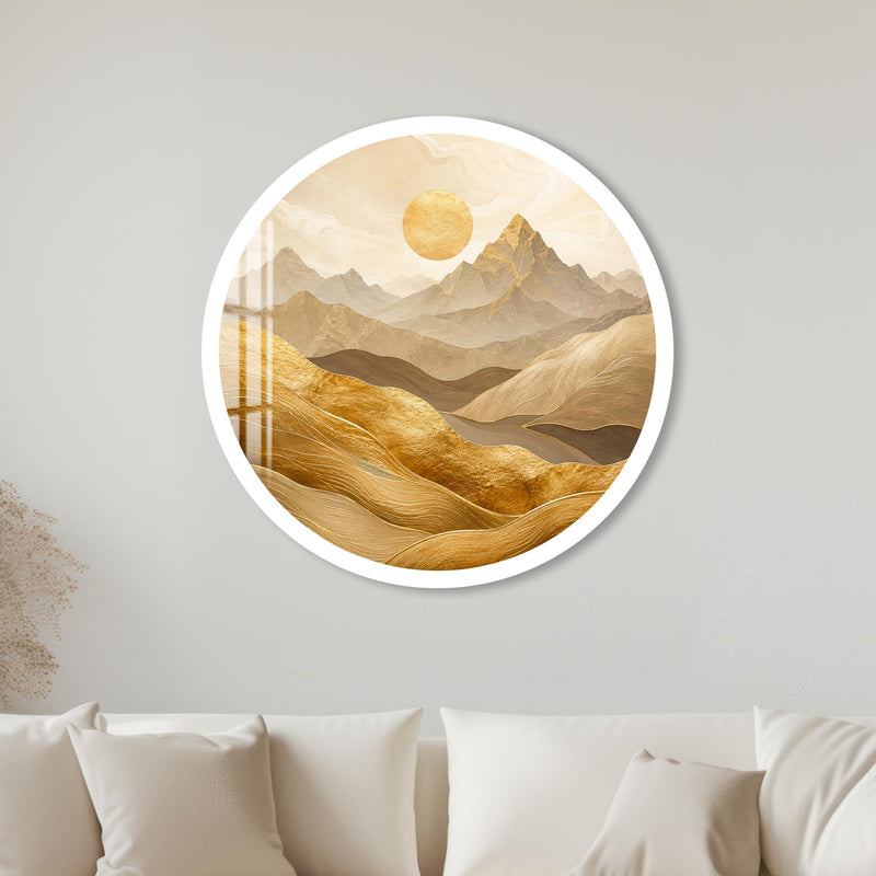 Golden Mountain Horizon with white frame