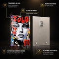 Solo Pop Portrait — tempered glass, ultra HD print, ready to hang