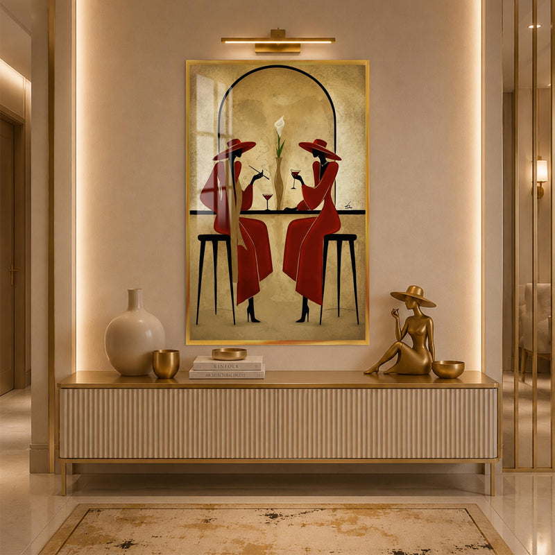 Scarlet Cocktail Hour with gold frame