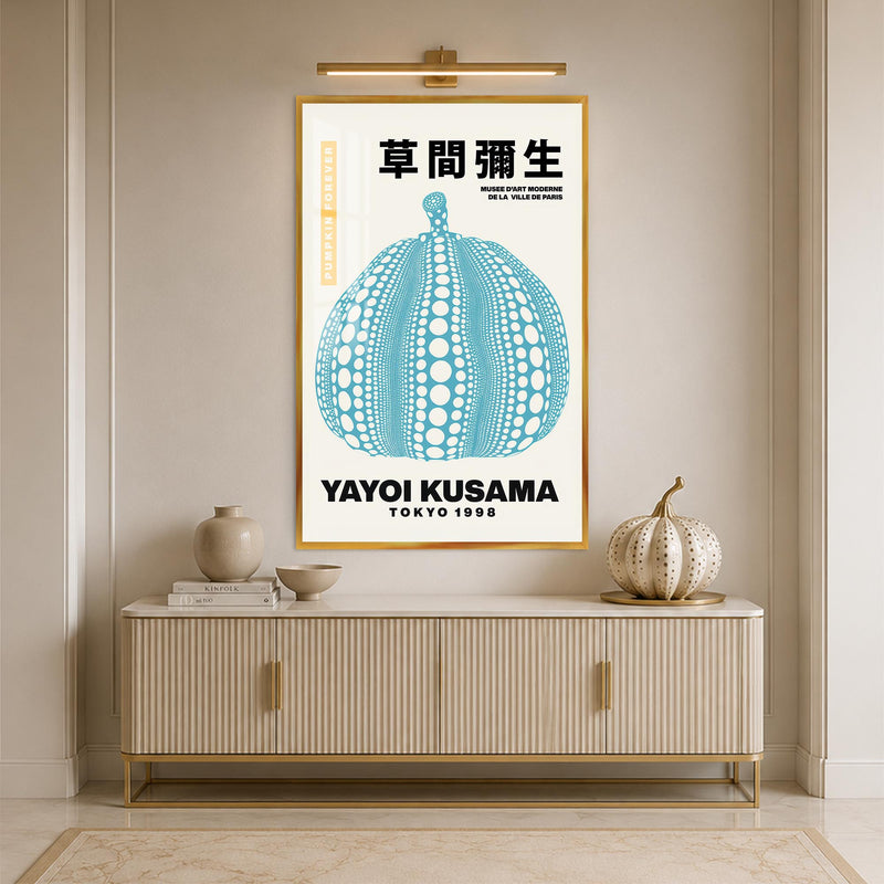 Dotted Pumpkin Poster with gold frame